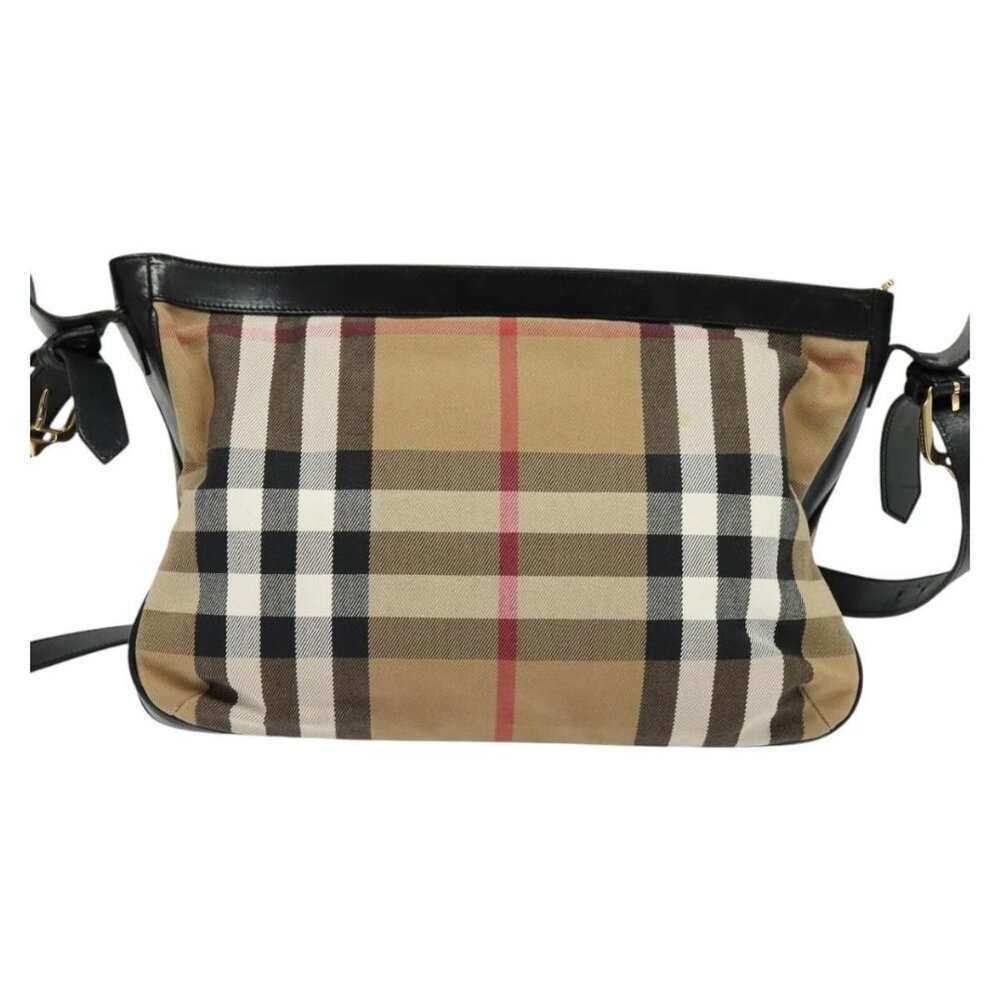 Authentic BURBERRY Nova Check Shoulder Bag Canvas Beige Gold - Picture 9 of 16